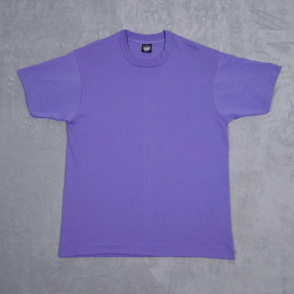 VTG Screen Stars Best Rare Blank T-Shirt Mens XL Purple Single Stitch USA 80s